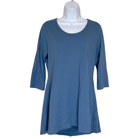 Peruvian Connection Avignon Pima Cotton Blue Tunic Top - Picture 3 of 7